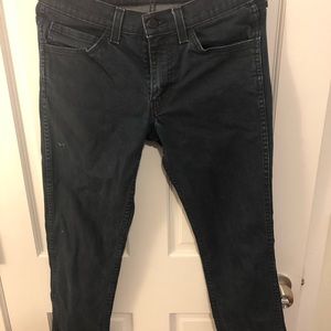 Levi’s 511 dark navy denim jeans.